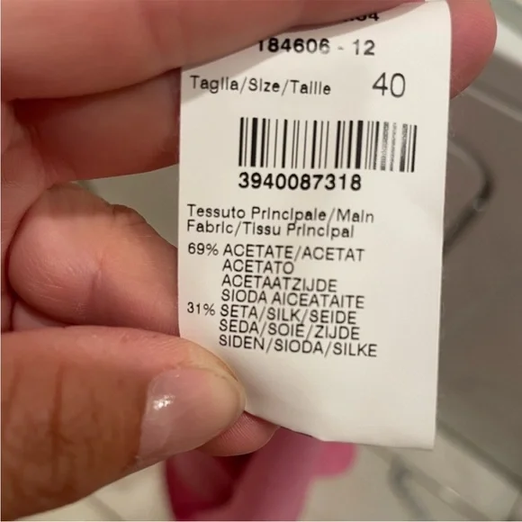 MSGM Milano Pink Ruffle Shoulder Silk Blend Blouse Size 40 (US 6) - Picture 8 of 9